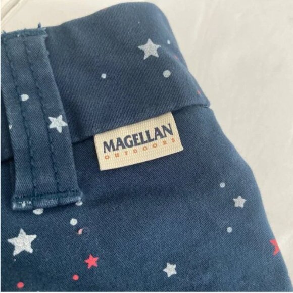 Magellan Outdoors Navy Blue Red White Stars Chino Shorts Mid Rise 14 - Picture 4 of 5